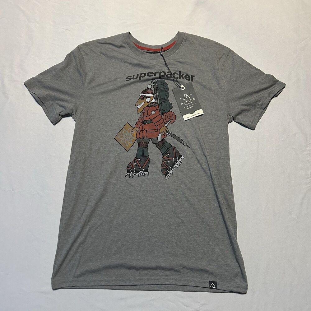 Alpine Design Superpacker T-Shirt Men's Medium Gray Short Sleeve New Size S
